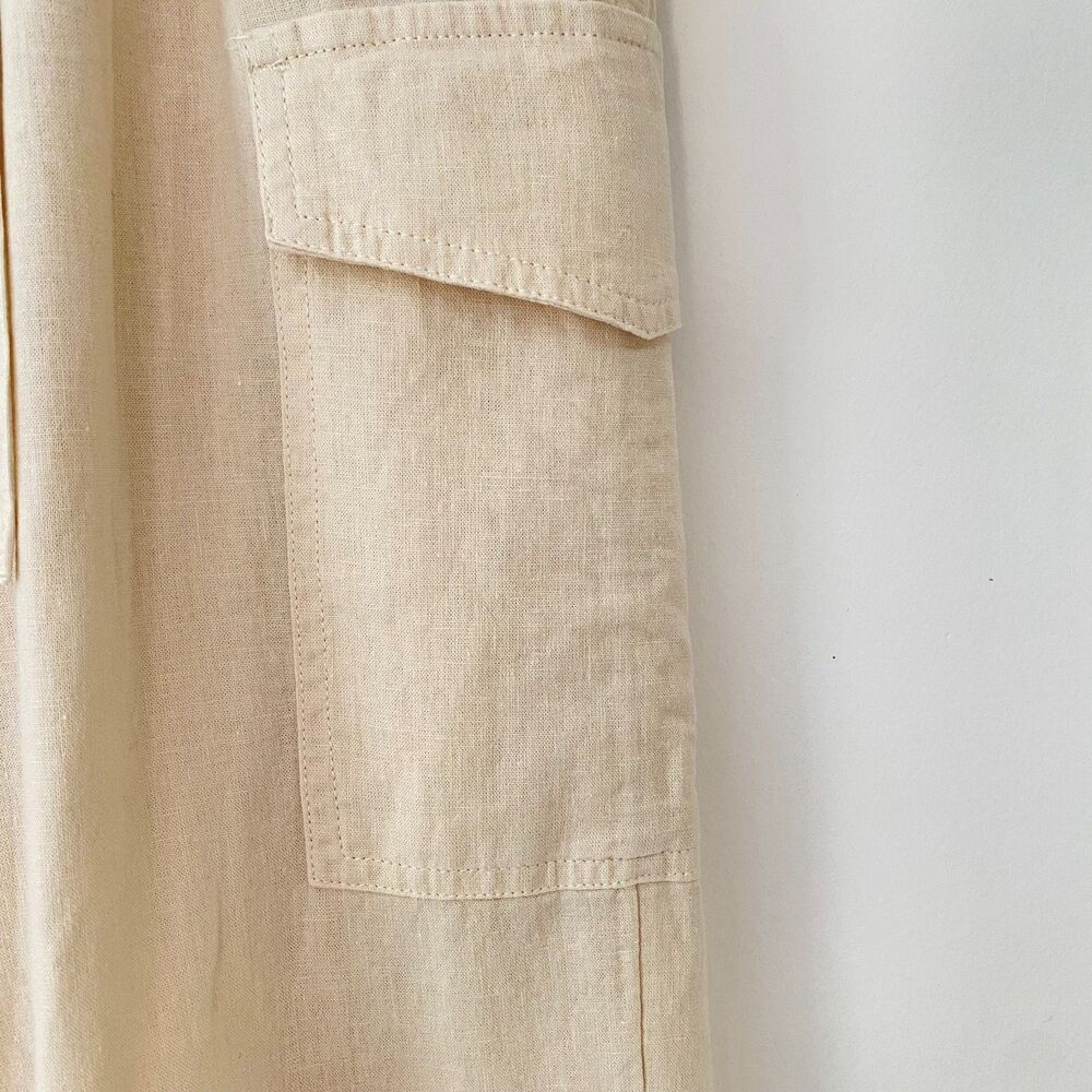 Aerie Lightweight Cargo Pants in Cream, Size: L - Picture 5 of 10